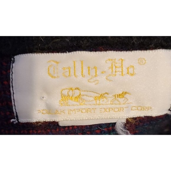 Vintage Cardigan Button Up Tartan Plaid Tally Ho Size Med Large No Size Tag - Picture 7 of 7